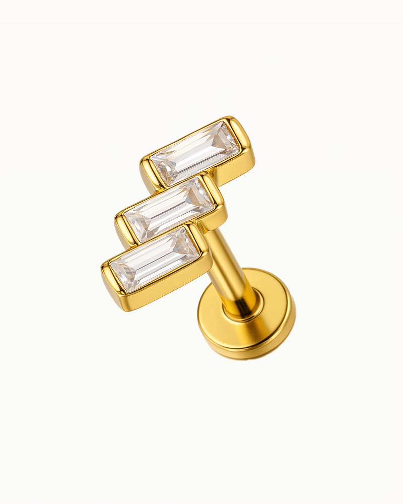 Titanium Piercing met Geometrisch Kristallen - Gioia