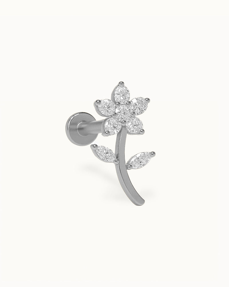 Titanium Sprankelende Bloem Piercing - Maisie