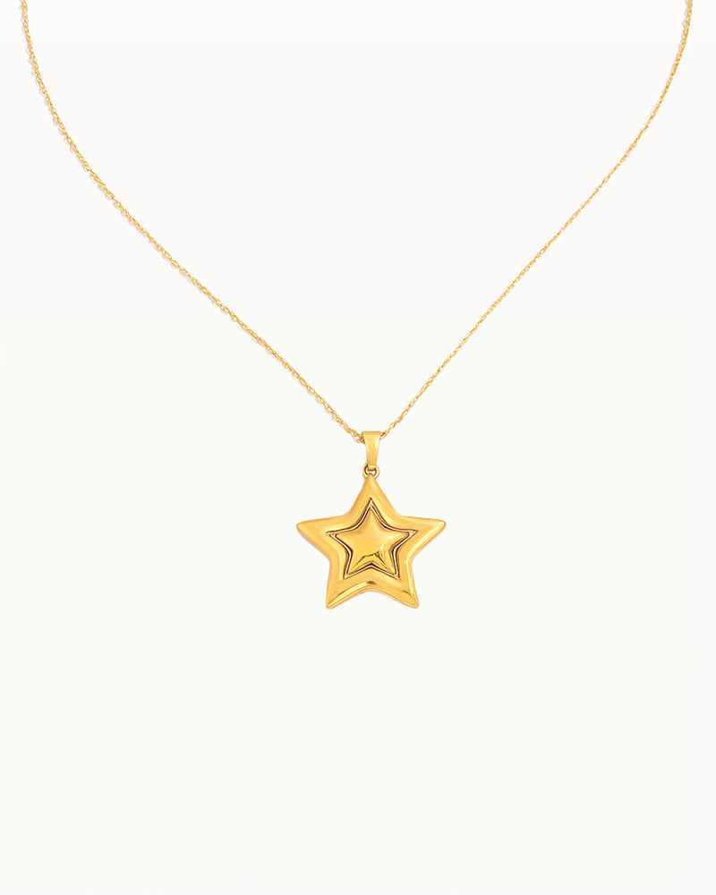 Gouden Ketting met Grote Ster Hanger - Pip