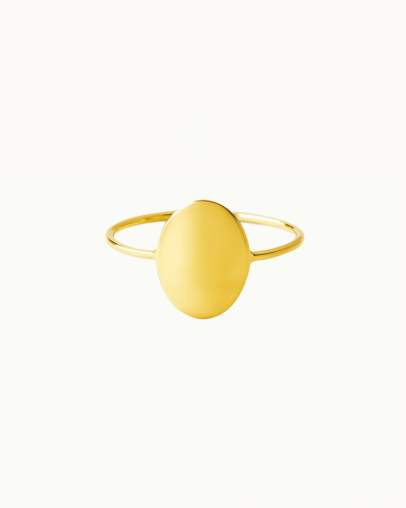 Minimalistische Ring met Ronde Plaat - Lynn - R26