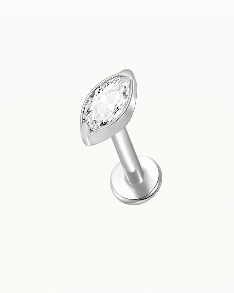 Titanium Piercing met Geslepen Steentje - Cornelia