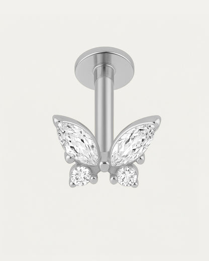 Titanium Vlinder met Steentjes Piercing - Mai