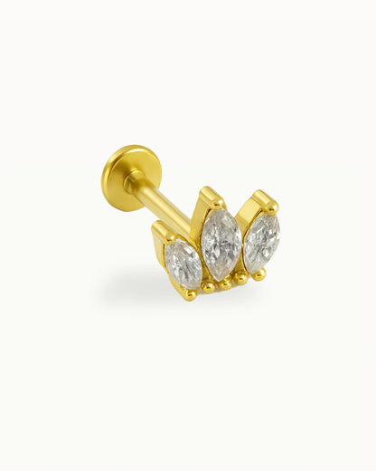 Titanium Kroon Piercing met Kristallen - Milou