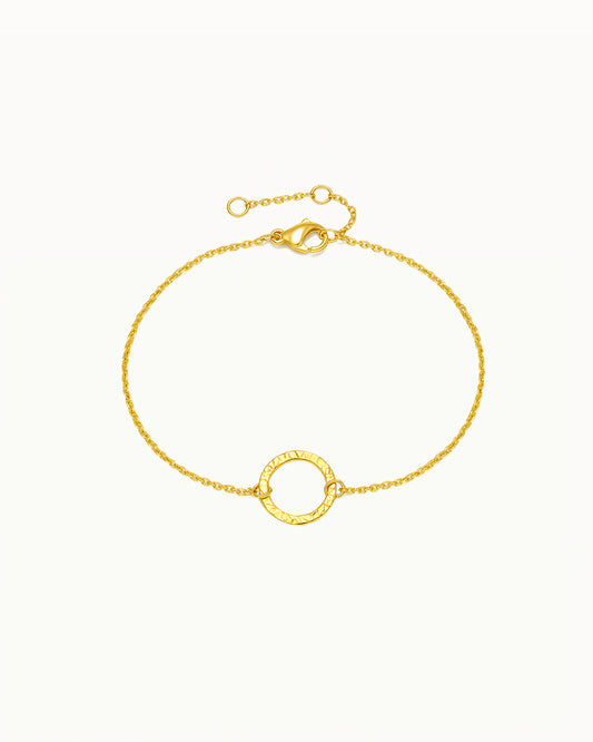 Fijne Armband met Gehamerde Cirkel - Jildau