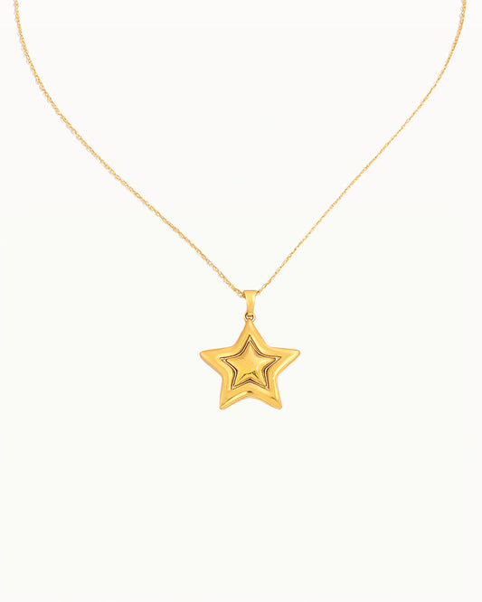 Gouden Ketting met Grote Ster Hanger - Pip