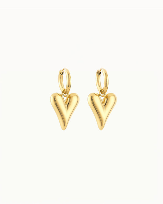 Gouden Oorbellen met Hart Hanger - Rowena